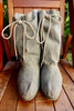 1980's Gray Suede Drawstring Boots