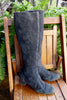 1970's Knee High Navy Suede Boots - SOLD