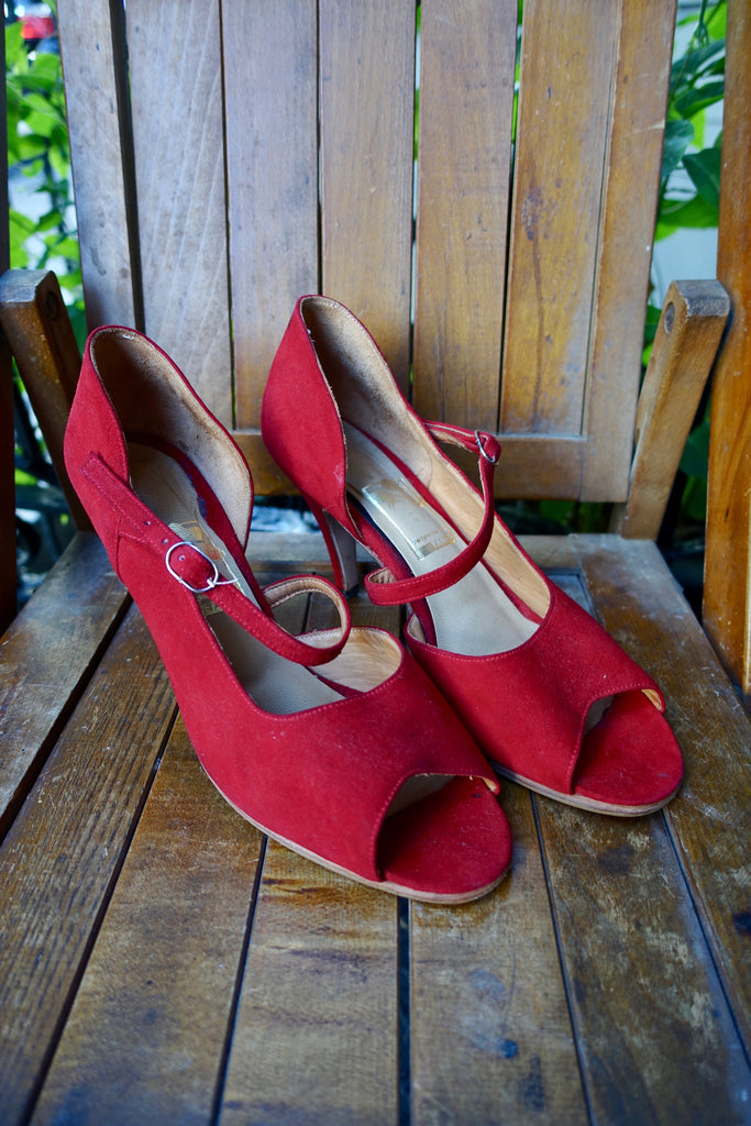 1980's Red Tango Heels