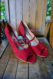 1980's Red Tango Heels