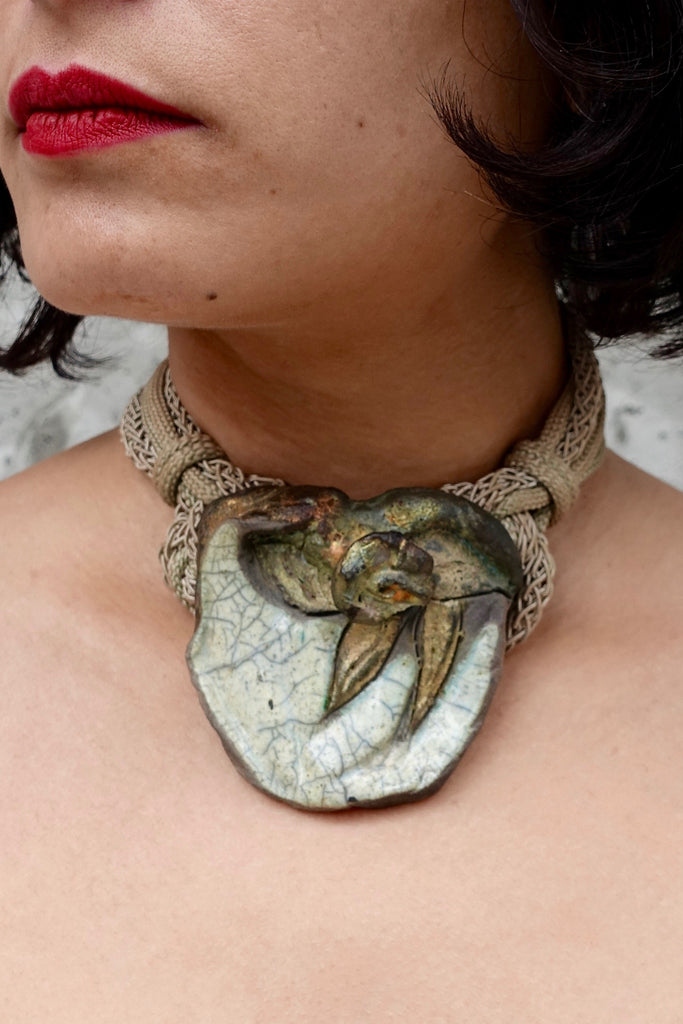 1980's Artisan Ceramic Necklace - SOLD