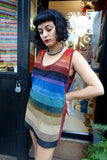 1970's Rainbow Ombre Striped Suede Tunic - SOLD