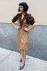 1930's-40's Brown Silk Crepe Dress - SOLD