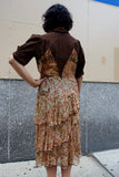 1930's-40's Brown Silk Crepe Dress - SOLD