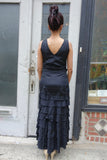 1930's Black Ruffle Gown - SOLD