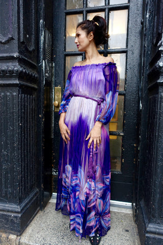 Central Asian Embroidered Indigo Dress - SOLD