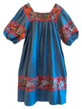 1960-70's Denim Hippie Patchwork Embellished Dress - SOLD