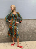 1970/80’s Emilia Bellini Floral Print Silk Jersey Belted Dress