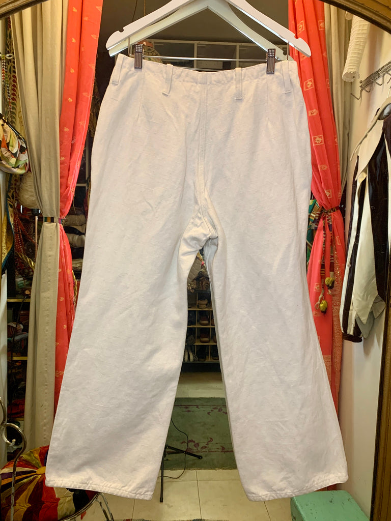 1960s Broadcloth White Sailor Pants