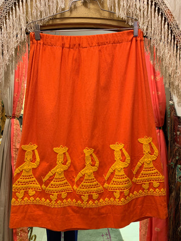 Victorian Embroidered Taffeta Skirt