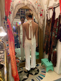 1990's White Crepe Jumpsuit - SOLD