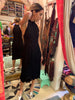 1980's Jean Muir Black Dress with Red Stitching - SOLD