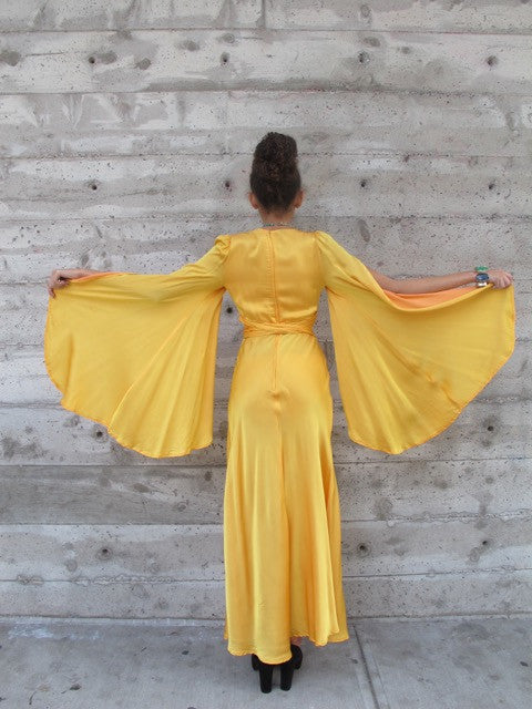BIBA Gold Gown with Full Sleeves - SOLD