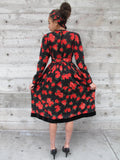 1980's Yves Saint-Laurent Belted Floral Peasant Dress with Matching Scarf - SOLD