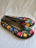Eastern European Ethnic Floral Embroidered Slippers - SOLD