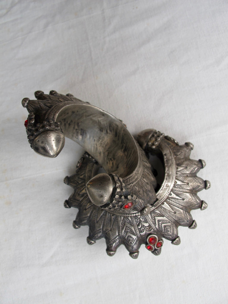 Afghani Kutch Engraved Silver Cuff