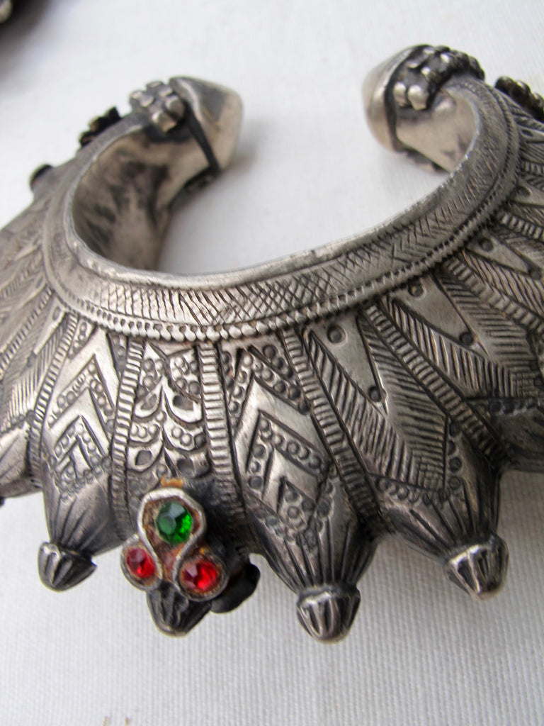 Afghani Kutch Engraved Silver Cuff
