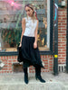 1990s-2000s Celine Cream & Black Pleated Skirt Dress