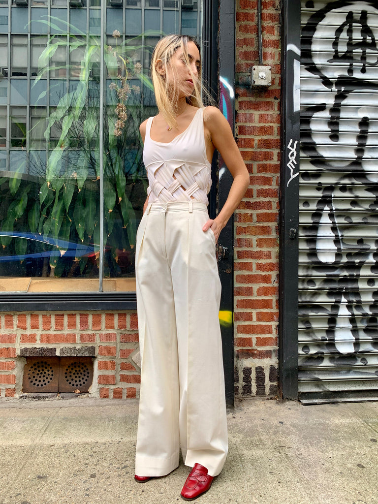 1970’s Vintage Wool White Pants by Creation/ Trivera