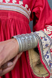Afghani Silver Column Cuff with Latticework