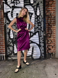 2000s Lanvin Silk Purple Sheath Dress