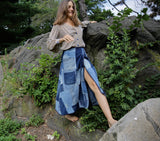 Daniela Denim Patchwork Wrap-skirt