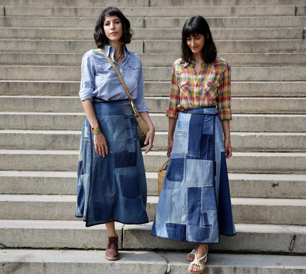 Daniela Denim Patchwork Wrap-skirt – Nomad Vintage