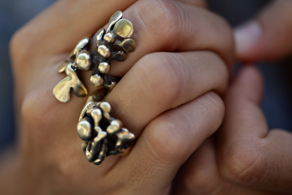 Persephone: Brutalist-Inspired Floral Ring